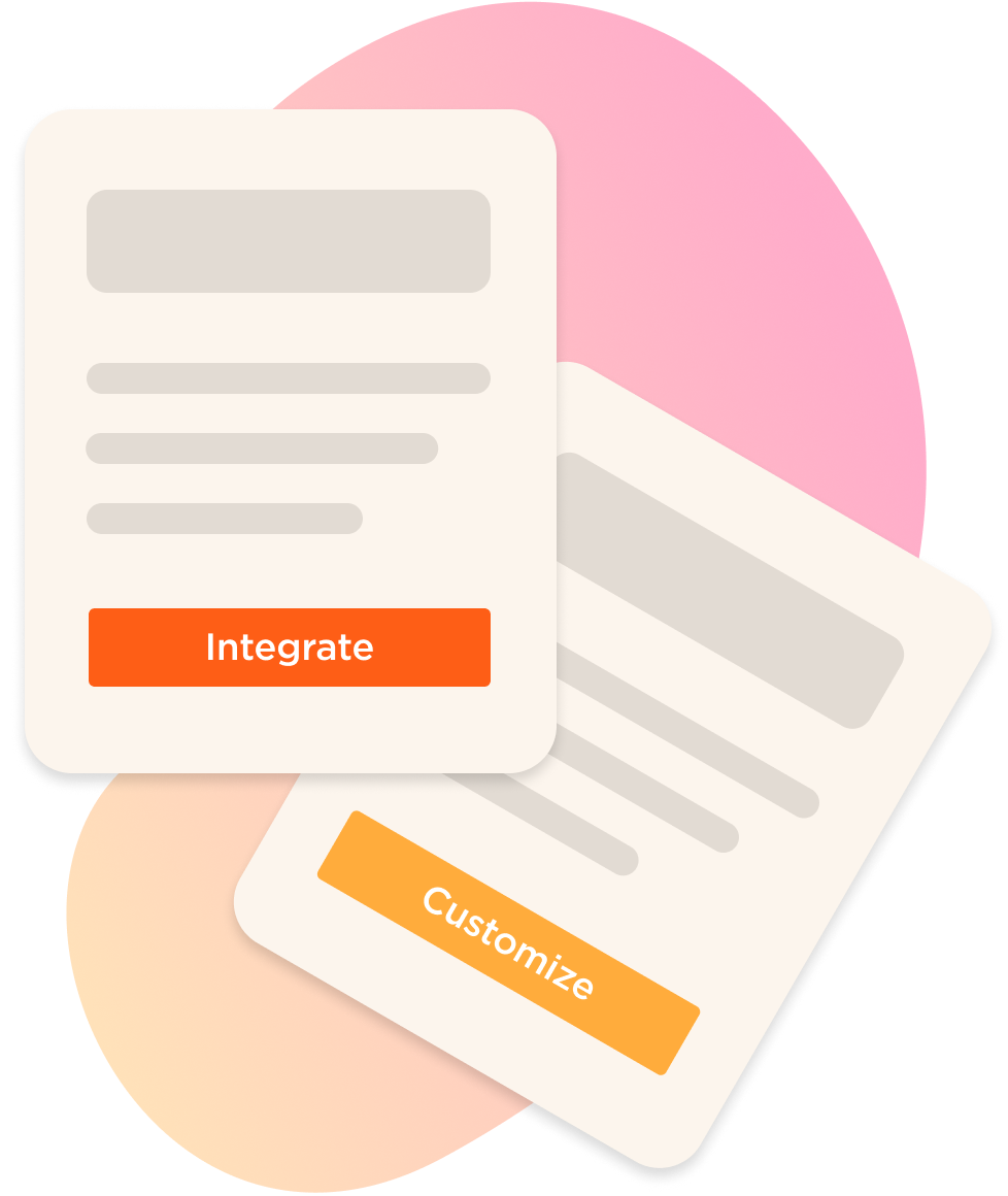 Golden volunteer management dashboard displaying integration and customization cards.