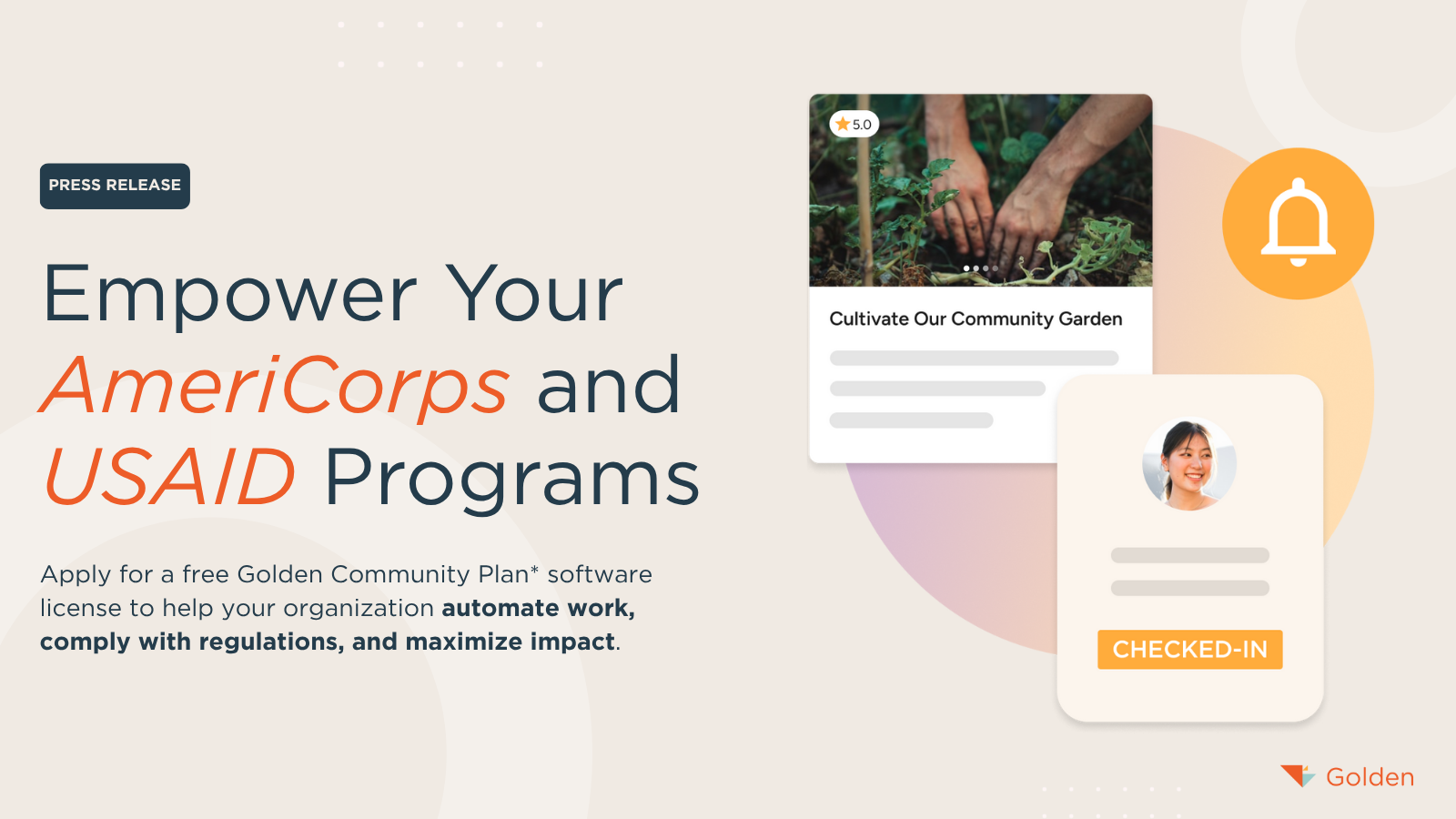 Golden Donates $500M in Volunteer Management Software to Support Nonprofits Impacted by AmeriCorps Funding Freeze