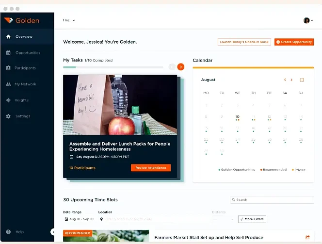  Volunteer Event Scheduling on Golden Volunteer Software
