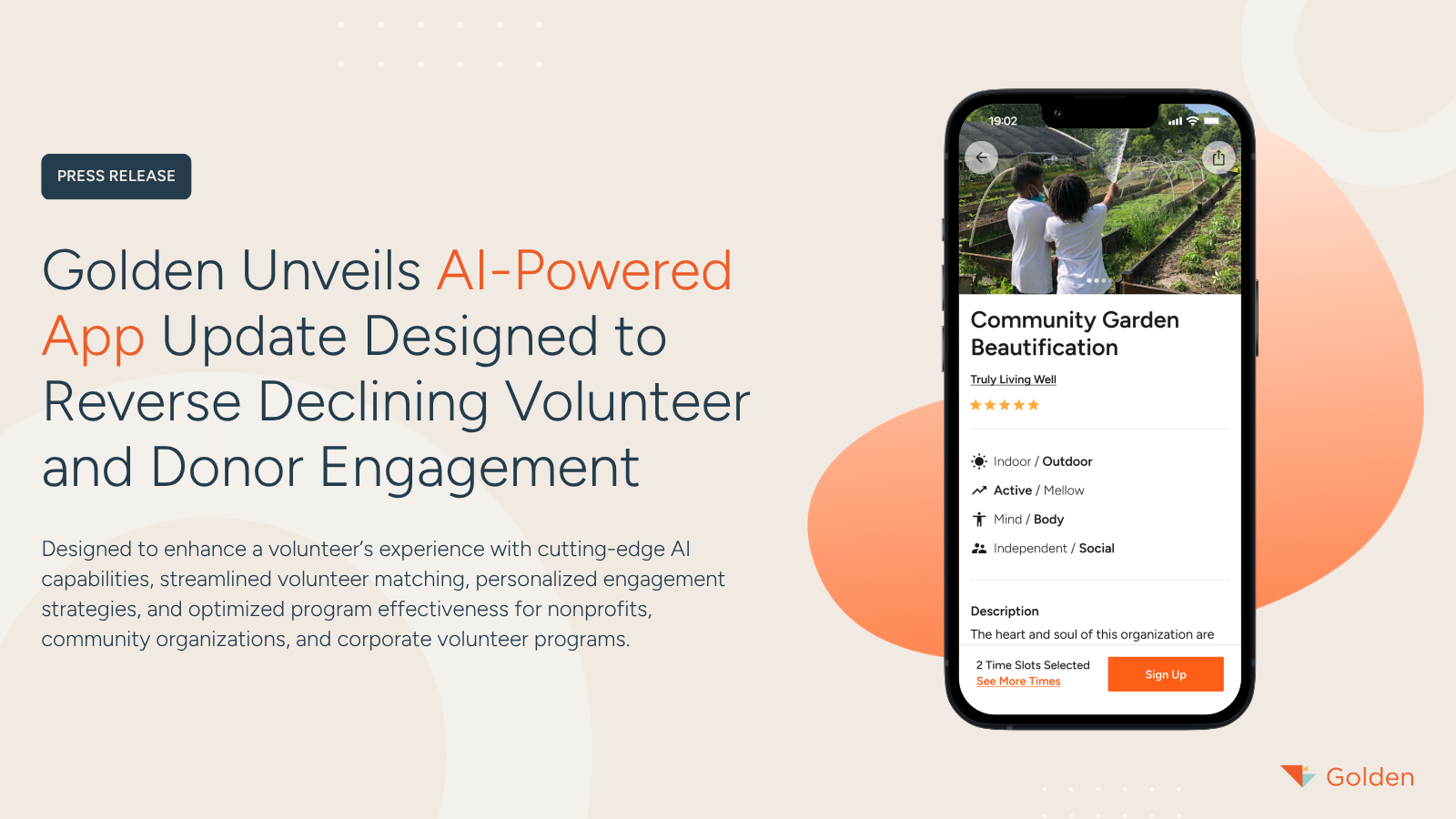 Golden Unveils AI-Powered App Update Designed to Reverse Declining Volunteer and Donor Engagement
